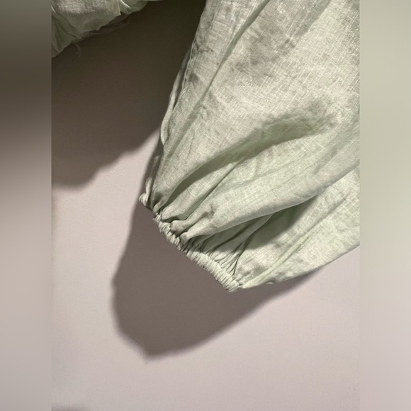 NWT Emory Park Mint Colored Cropped Blouson Long Sleeve Top - Picture 4 of 9